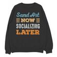 Sand Art Now Minimal Socializing Introvert Vintage Unisex Sweatshirt