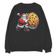 Santa Holding Cookie Xmas Baker Introvert Christmas Unisex Sweatshirt