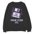 Save Icon IRL Retro Tech Humor Floppy Disk 90s Nostalgia Unisex Sweatshirt