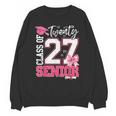 Senior 2027 Class Of 2027 Pink Coquette Bow Graduation Girl Unisex Sweatshirt