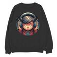 Serene Music Enthusiast With Headphones Introvert Cute Boy Unisex Sweatshirt Serene Music Enthusiast With Headphones Introvert Cute Boy Unisex Sweatshirt