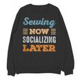 Sewing Now Minimal Socializing Introvert Vintage Unisex Sweatshirt