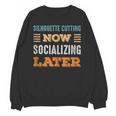 Silhouette Cutting Now Minimal Socializing Introvert Unisex Sweatshirt