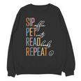 Sip Coffee Pet Cats Read Books Repeat Book Cat Lover Unisex Sweatshirt Sip Coffee Pet Cats Read Books Repeat Book Cat Lover Unisex Sweatshirt