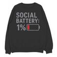Social Battery 1 Percent Introvert Mood Minimalist Unisex Sweatshirt