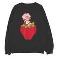 Strawberry Shortcake Sitting On Strawberry Retro Nostalgia Unisex Sweatshirt
