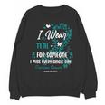Teal Ovarian Cancer Angel Memory Warrior Support Family Unisex Sweatshirt
