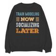 Train Modeling Now Minimal Socializing Introvert Vintage Unisex Sweatshirt