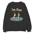 Two Thumbs Up I'm Fine Sarcastic Meme Introvert Humor Unisex Sweatshirt