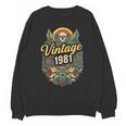 Vintage 1981 Retro Badge Nostalgia Eighties Compass Skull Unisex Sweatshirt