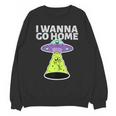 I Wanna Go Home Introvert UFO UAP Flying Saucer Trippy Alien Unisex Sweatshirt