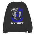 I Wear Blue In Memory Of Wife Colon Cancer Awareness Shirts Unisex Sweatshirt