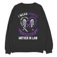 I Wear Purple In Memory Of Mother In Law Pancreatic Cancer Unisex Sweatshirt