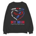 I Wear Red & Blue In My Memory Of My Mom CHD Awareness Month Unisex Sweatshirt