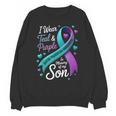 I Wear Teal And Purple In Memory My Son Suicide Prevention Unisex Sweatshirt I Wear Teal And Purple In Memory My Son Suicide Prevention Unisex Sweatshirt