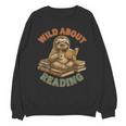 Wild About Reading Sloth Coffee Teacher Book Lover Unisex Sweatshirt