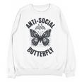 Anti-Social Butterfly Awkward Introvert Homebody Humor Unisex Sweatshirt