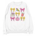 Apple Coquette Bow Books First Day Of School Back To School Unisex Sweatshirt