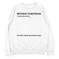 Birthday Guestbook Signable Memory Board Unisex Sweatshirt Birthday Guestbook Signable Memory Board Unisex Sweatshirt