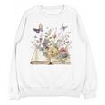 Book Flowers And Butterfly Beautiful Reading Reader Graphic Unisex Sweatshirt