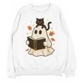Books Ghost Reading Book Halloween Library Cat Fall Unisex Sweatshirt Books Ghost Reading Book Halloween Library Cat Fall Unisex Sweatshirt