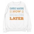 Candle Making Now Minimal Socializing Introvert Vintage Unisex Sweatshirt