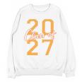 Class Of 2027 Graduation Varsity Orange On The Back Premium Tri-Blend Unisex Sweatshirt