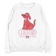 Clifford The Big Red Dog Pink Text With Bow Illustrated Book Unisex Sweatshirt