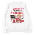 Cupid's Favorite Math Teacher Valentine Reading Book Women Unisex Sweatshirt