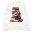 Cute Red Panda Reading Book Animal Bookworm Unisex Sweatshirt