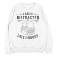 Easily Distracted By Cats And Books For Women Unisex Sweatshirt