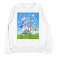 Frutiger Aero Aesthetic Tech Cherry Blossom Fishes Bubbles Raglan Baseball Tee Unisex Sweatshirt