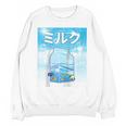 Frutiger Aero Aesthetic Tech Kawaii Milk Underwater Fishes Raglan Baseball Tee Unisex Sweatshirt
