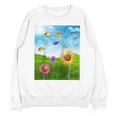 Frutiger Aero Aesthetic Tech Scenery Fishes Sunflower Raglan Baseball Tee Unisex Sweatshirt