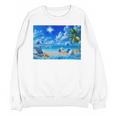 Frutiger Aero Beach Y2k Aesthetic Palm Tree Sand Ocean Premium Unisex Sweatshirt