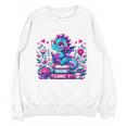 Just A Girl Who Loves Dragons And Books Cute Dragon Reading Premium Tri-Blend Unisex Sweatshirt