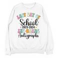 Last Day Autographs 1st Grade Graduation Boys Girls Groovy Unisex Sweatshirt