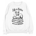 Life Is Better With Cats & Books Sphynx Cat Mom Women Unisex Sweatshirt