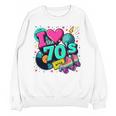 I Love The 70s Retro Cassette Roller Vinyl Disco Nostalgia Premium Tri-Blend Unisex Sweatshirt