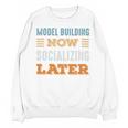 Model Building Now Minimal Socializing Introvert Vintage Unisex Sweatshirt