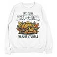Not Anti Social Im Just A Turtle Sarcastic Introvert Humor Premium Tri-Blend Unisex Sweatshirt