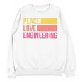 Peace Love Engineering Engineer School Graduation Retro Unisex Sweatshirt