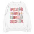 Peace Out Middle School Graduation Groovy Last Day Of School Unisex Sweatshirt