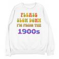 Please Slow Down I'm From The 1900s Retro Vintage 70 Premium Tri-Blend Unisex Sweatshirt Please Slow Down I'm From The 1900s Retro Vintage 70 Premium Tri-Blend Unisex Sweatshirt