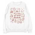Proud Class Of 2026 Graduate Doodle Senior Graduation Premium Tri-Blend Unisex Sweatshirt