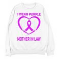 Purple In Memory Of Mother In Law Alzheimers Dementia Heart Unisex Sweatshirt