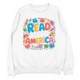 Reads Across Tee America Reading Teacher Books Reader Kids Unisex Sweatshirt