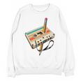 Retro Cassette Tape & Pencil Rewind Nostalgia Party 80s 90s Premium Unisex Sweatshirt