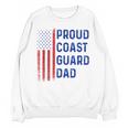 Retro Proud Coast Guard Dad Graduation Dad Usa Flag Outfit Unisex Sweatshirt