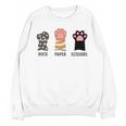 Rock Paper Scissors Hand Game Cute Paw Cat Introvert Unisex Sweatshirt